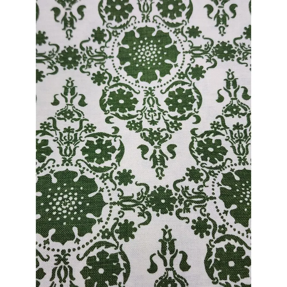 Vintage Floral Green Print Material 2 Yards